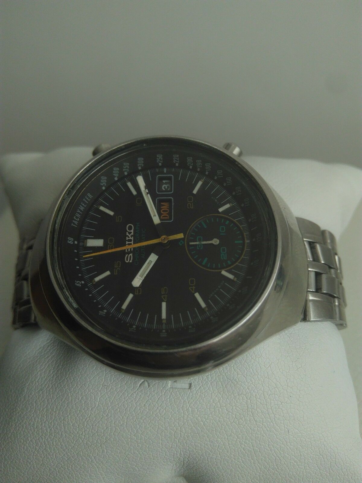 SEIKO HELMET VINTAGE 6139-7101 DIAL BLACK RARE AUTOMATIC