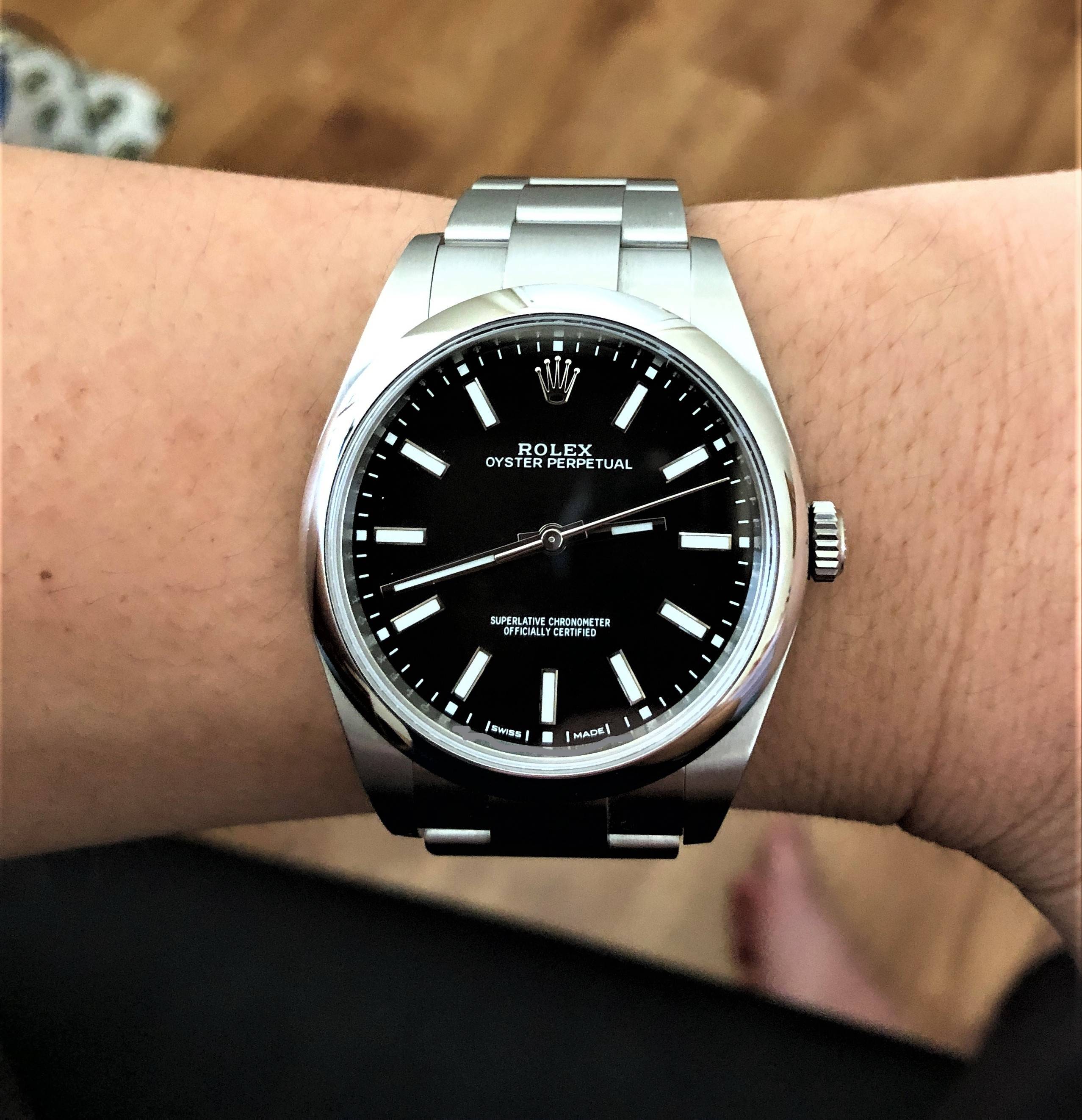 rolex oyster perpetual black strap