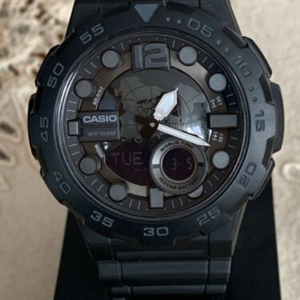 Gents Casio World Time, 3 Alarm Timer, Model 5479 AEQ-100 New Never ...