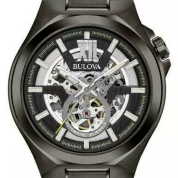 Bulova Men’s Automatic Collection IonPlated Gunmetal Grey Watch 98A179