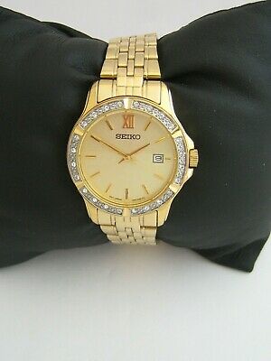 SEIKO WOMENS WATCH 6N22 00G0 GOLD STAINLESS STEEL BRACELET