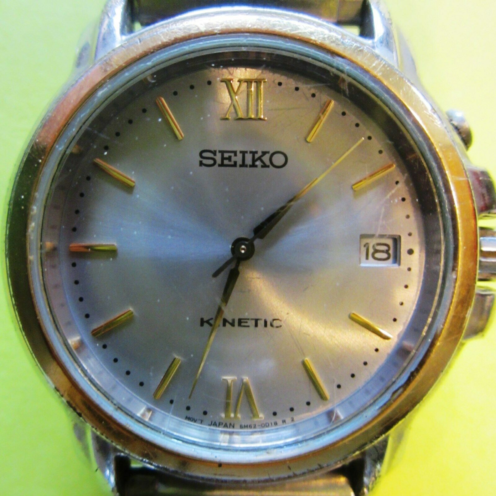 Seiko Kinetic Men's Date Wrist Watch-5M62-0B20-Japanese Movement-Parts or  Repair | WatchCharts