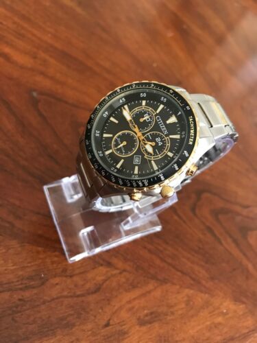 Citizen Eco-Drive Chronograph Watch Steel/Gold H500-S103657 + Box