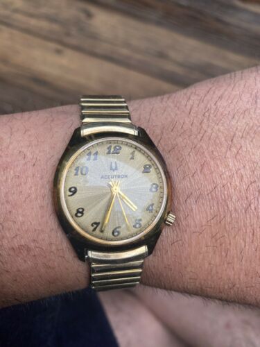 Bulova accutron outlet 10k gold watch