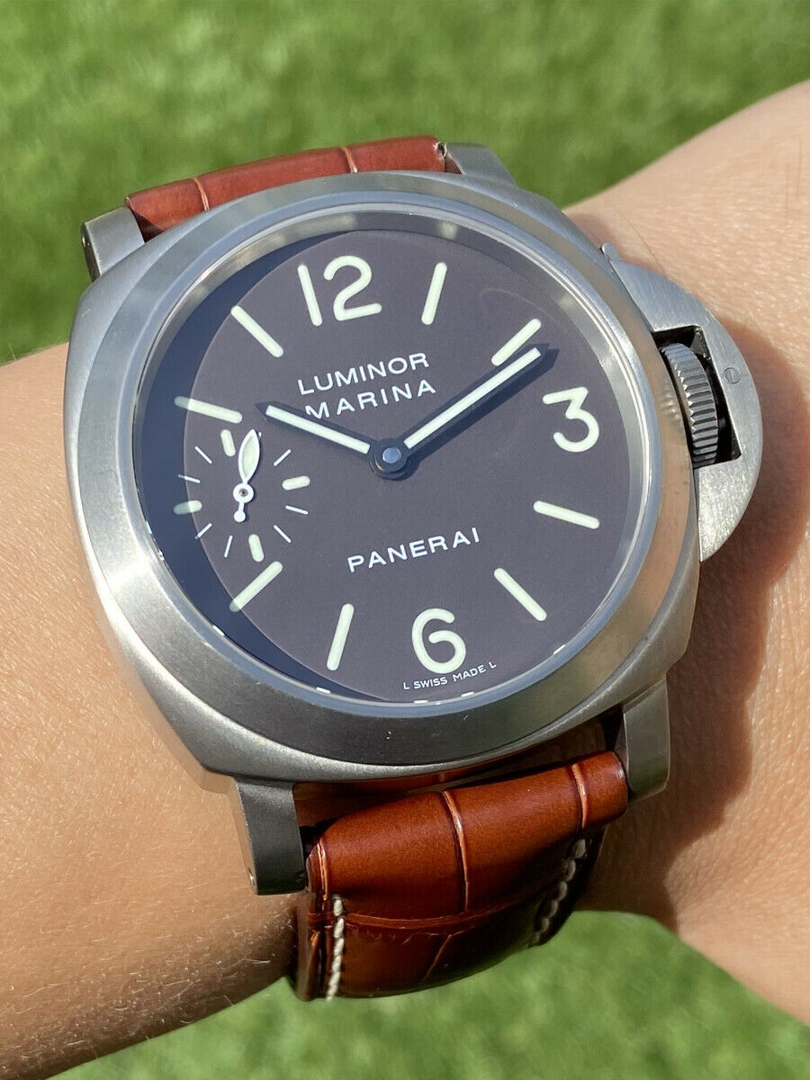 Titanium Panerai Luminor Marina PAM00118 PAM 118 44MM Tobacco