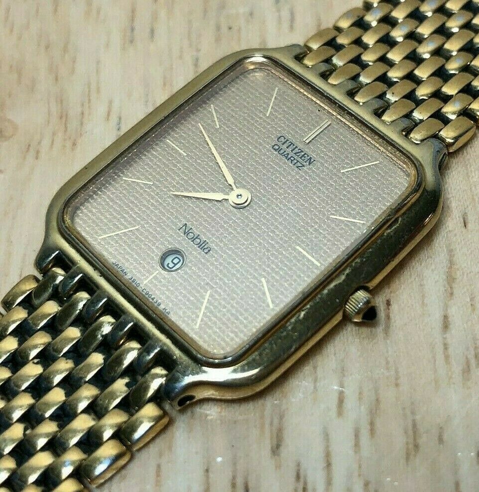 Vintage Noblia Citizen Ultra Thin Gold Plated Quartz Watch Hour