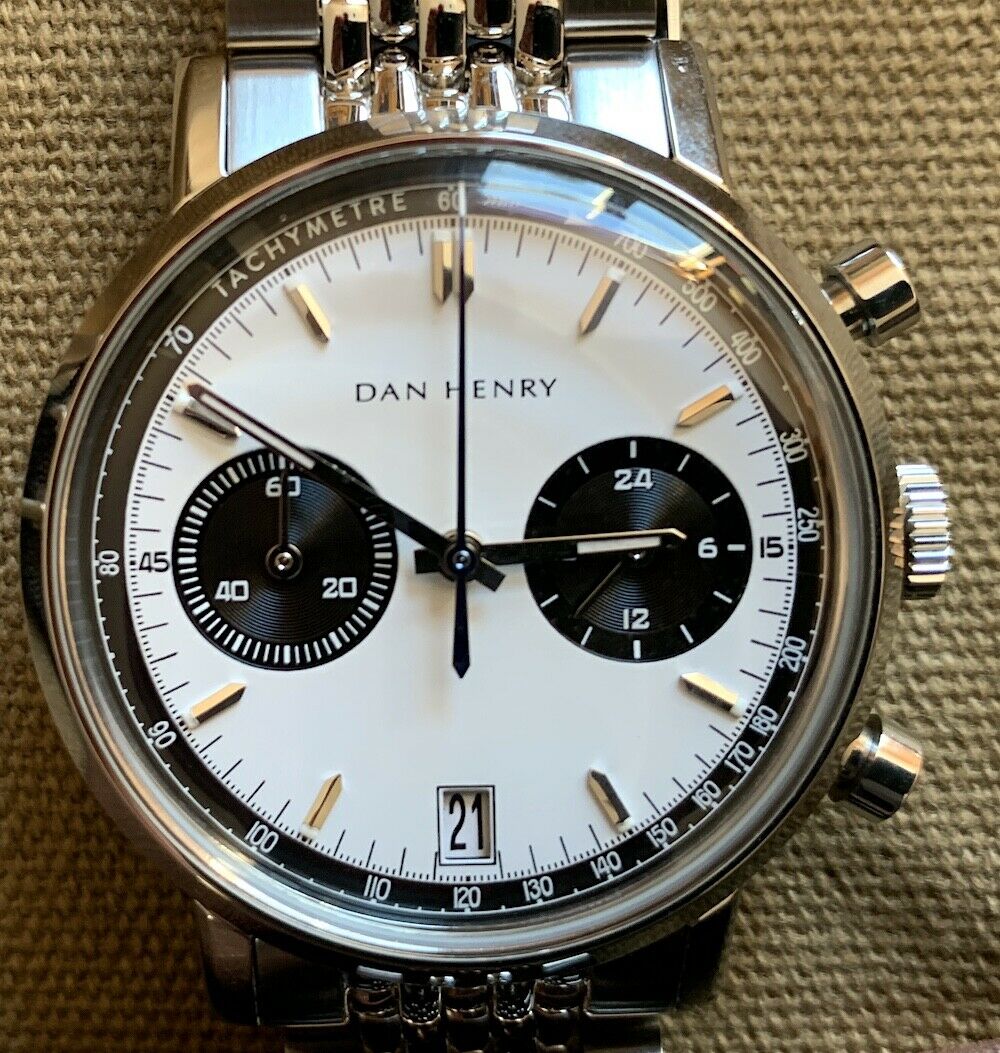 Dan Henry 1964 Gran Turismo Chronograph White Panda Bicompax w