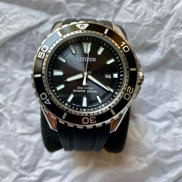 Mens Citizen Eco-Drive Promaster Black Dial Divers Watch BN0190-07E ...