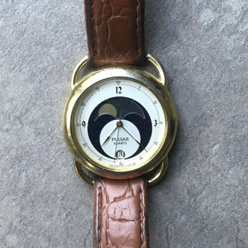 Pulsar moon phase watch hot sale