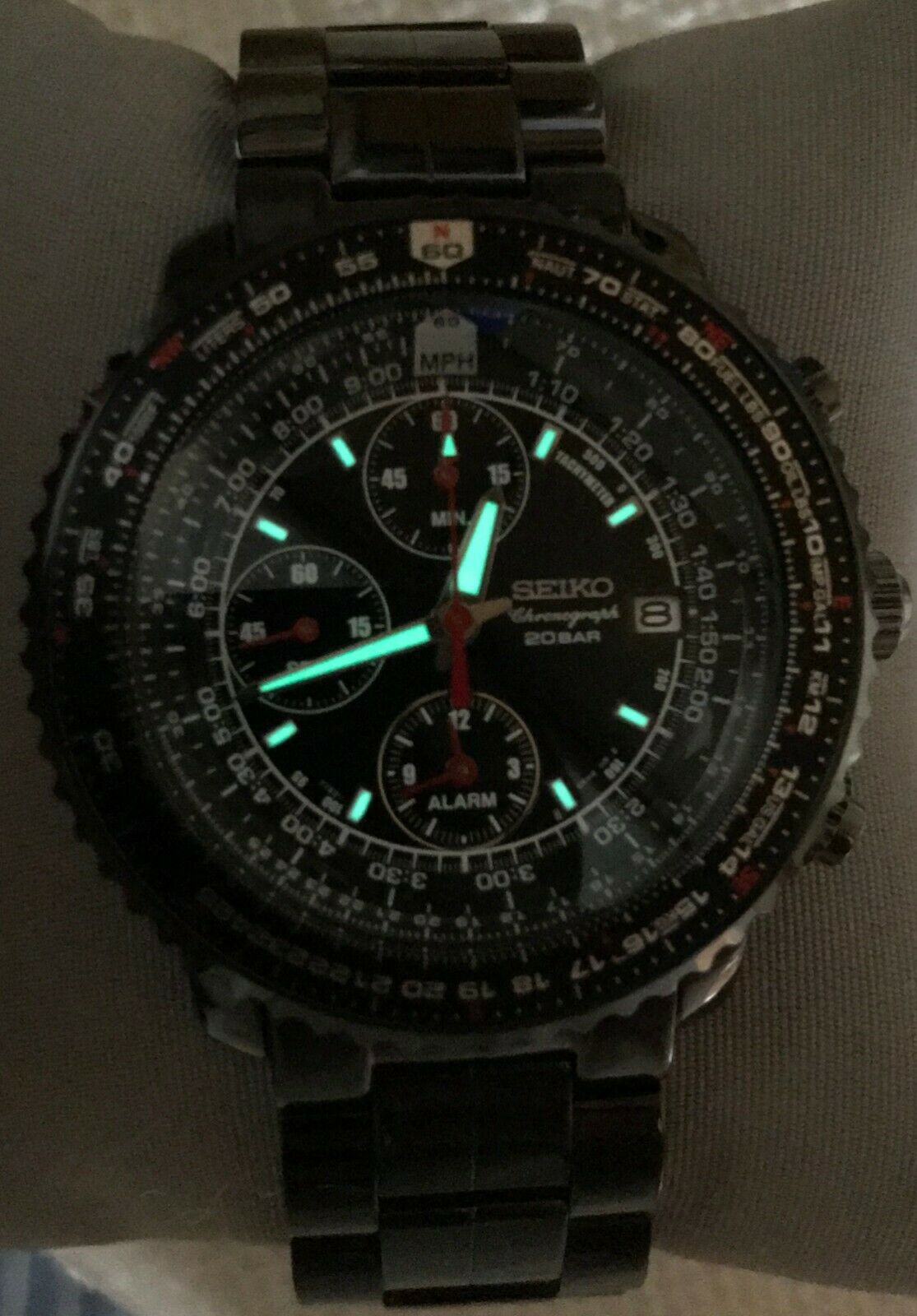 Seiko SNA411/SNA413 (7T62-0EB0) Super-Rare Stealth FlightMaster
