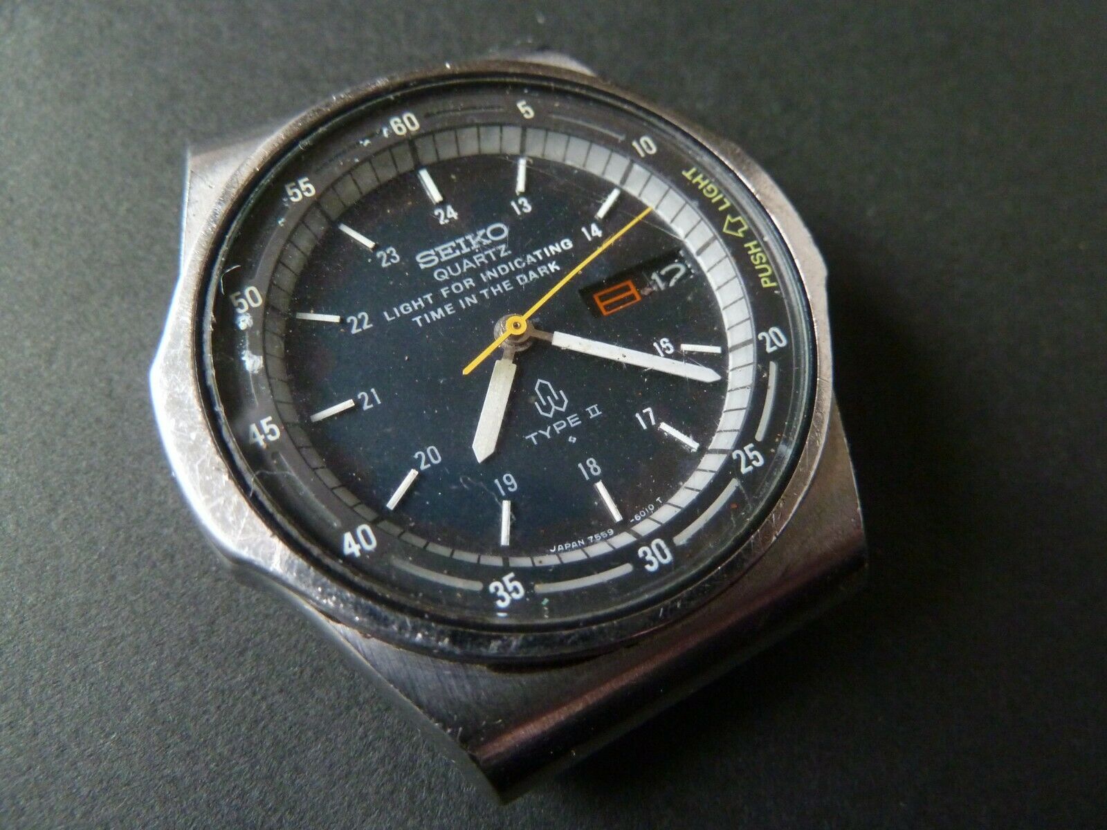 JUNK! RARE SEIKO TYPE II 7559-601A QUARTZ WITH LED LIGHT