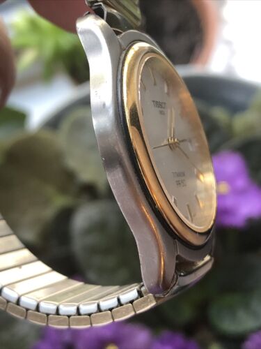 Tissot PR 50 Titanium and Gold Plate Quartz Mens Watch 1853