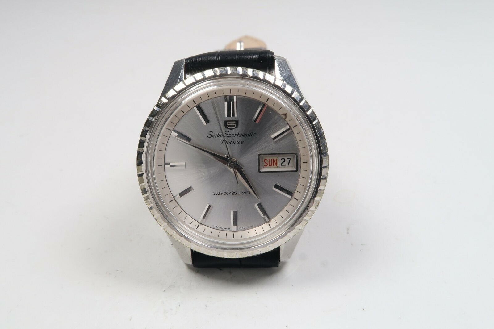 Vintage SEIKO 5 SPORTSMATIC DELUXE 7619-7050 AUTOMATIC STAINLESS