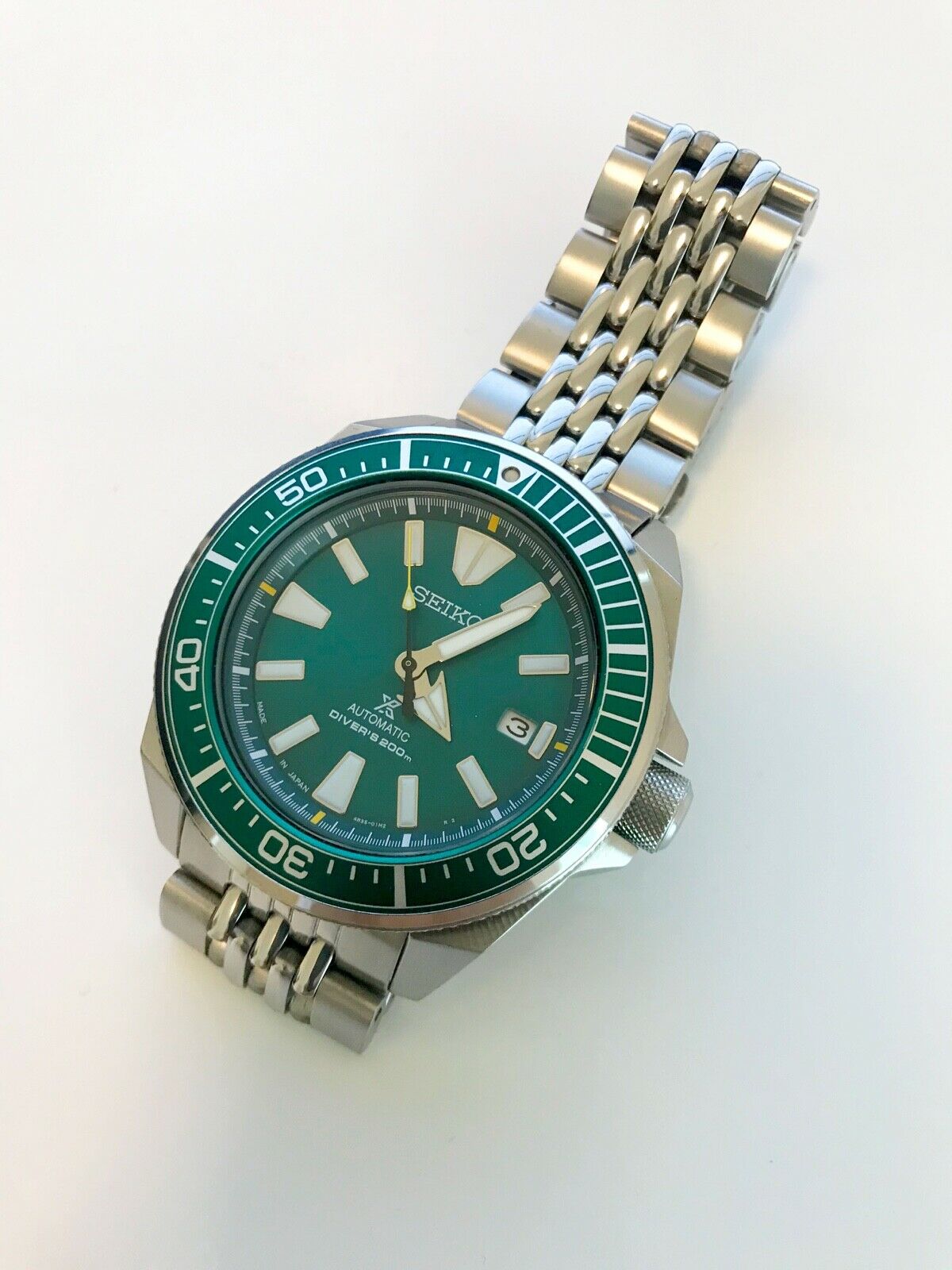Seiko Prospex Samurai 'Hulk Green' dial diver automatic watch - SBDY043 |  WatchCharts