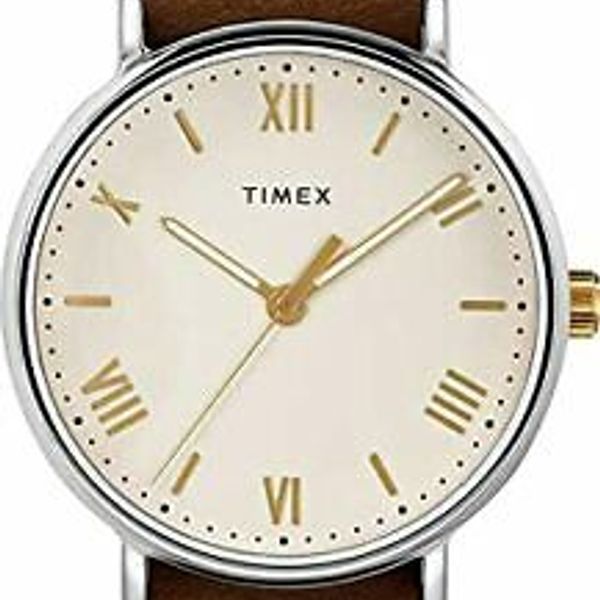 Timex Men's TW2R80400 Southview 41mm Brown/Cream Leather Strap Watch