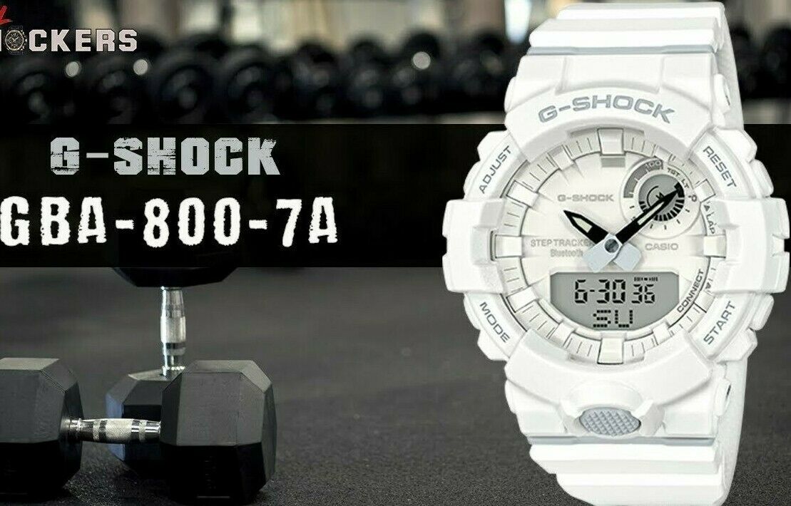 Casio G Shock Bluetooth Step Tracker White Digital Analog Watch Gma800 7a Nwt Watchcharts