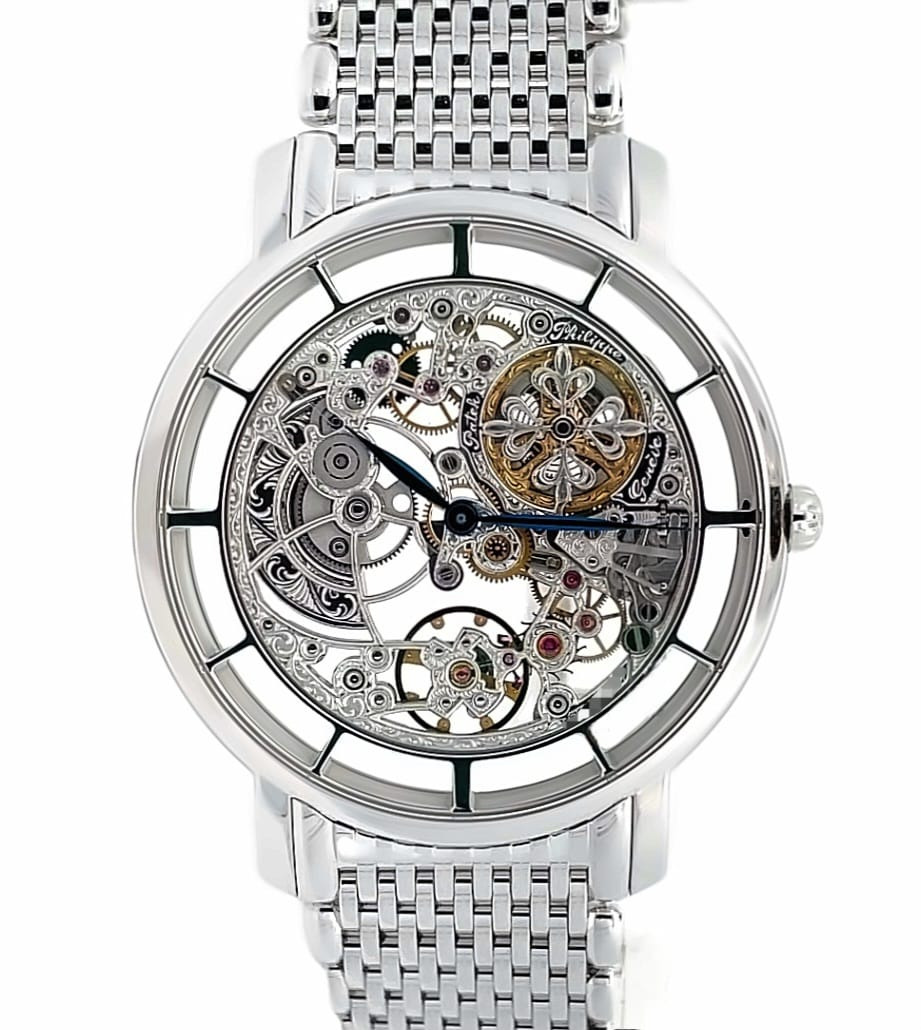 Patek philippe best sale skeleton white gold