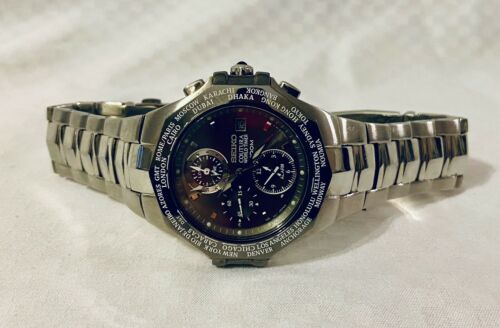 Seiko 5T82-0AA0 Coutura World Timer 100M Chronograph Date Watch 688906 $475  | WatchCharts