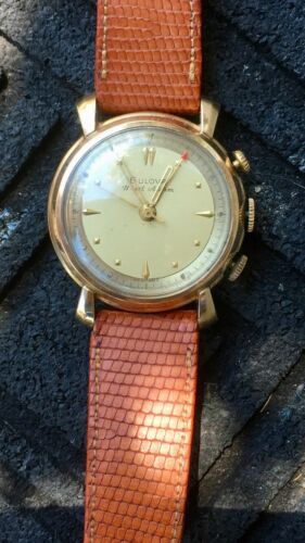 VINTAGE JUNGHANS BULOVA POST GERMAN MADE WRIST ALARM 10k G F. ORG