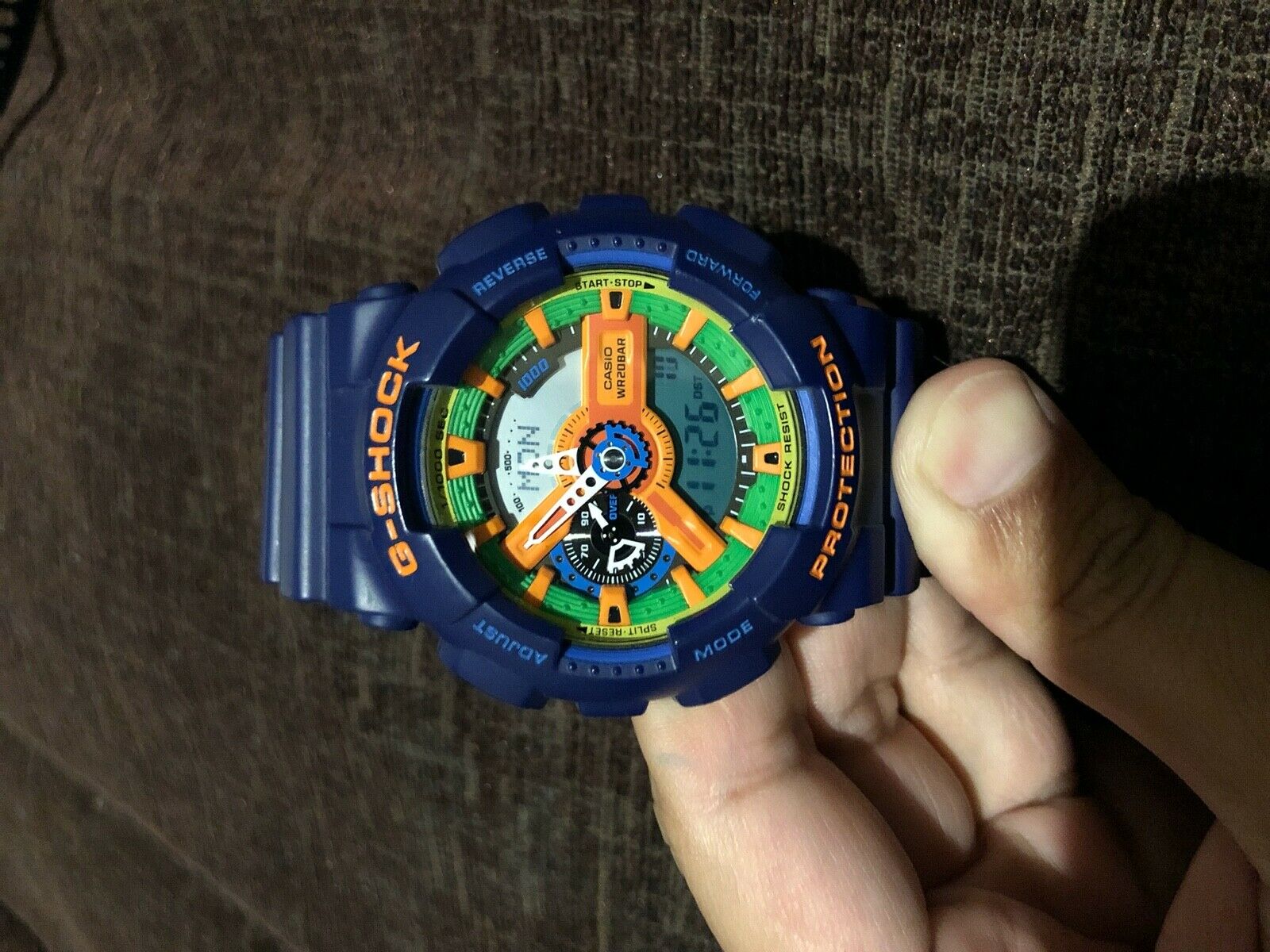 RARE CASIO G-SHOCK 5146 GA-110FC 20 BAR BLUE ORANGE GREEN LARGE 