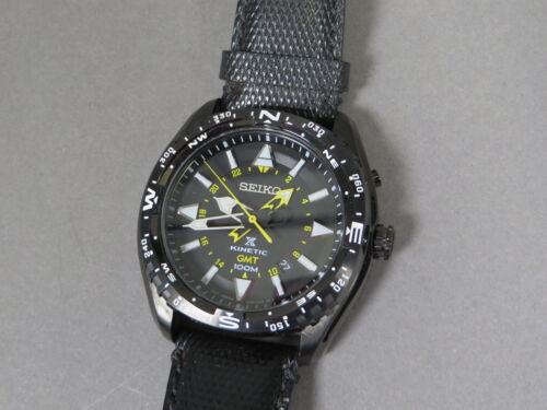 Seiko Prospex GMT Landmaster Kinetic Men's Leather Band Watch 5M85-0AE0  SUN057 | WatchCharts