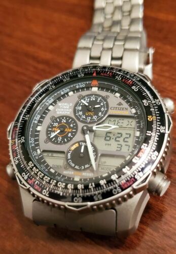 CITIZEN ナビホークワールドタイム チタン C300-E80141 TA CITIZEN PROMASTER first NAVIHAWK C300-E80141 Quartz Analog