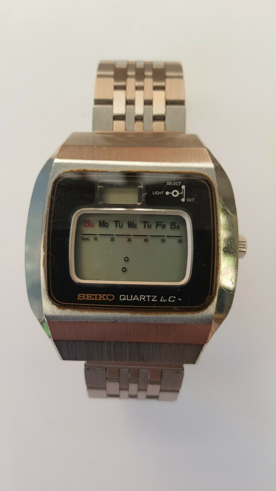 SEIKO 0114-0020 1975 LC Quartz LCD Digital watch Sold for Parts or