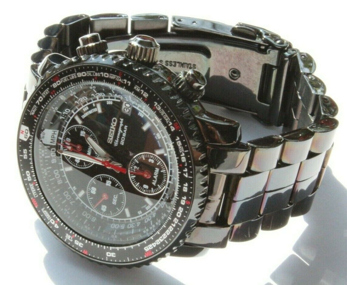 Seiko SNA411/SNA413 (7T62-0EB0) Super-Rare Stealth FlightMaster