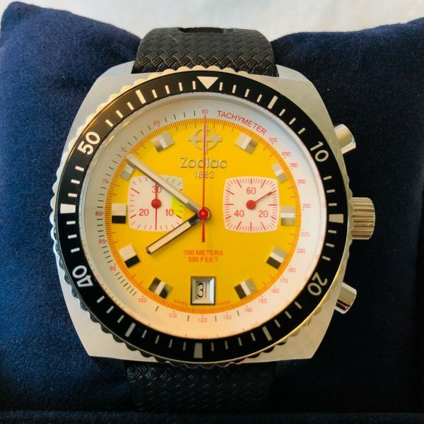 ZODIAC Men's Sea Dragon Chronograph Watch with coveted YELLOW dial