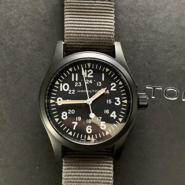 Hamilton khaki field mechanical black PVD | WatchCharts Marketplace