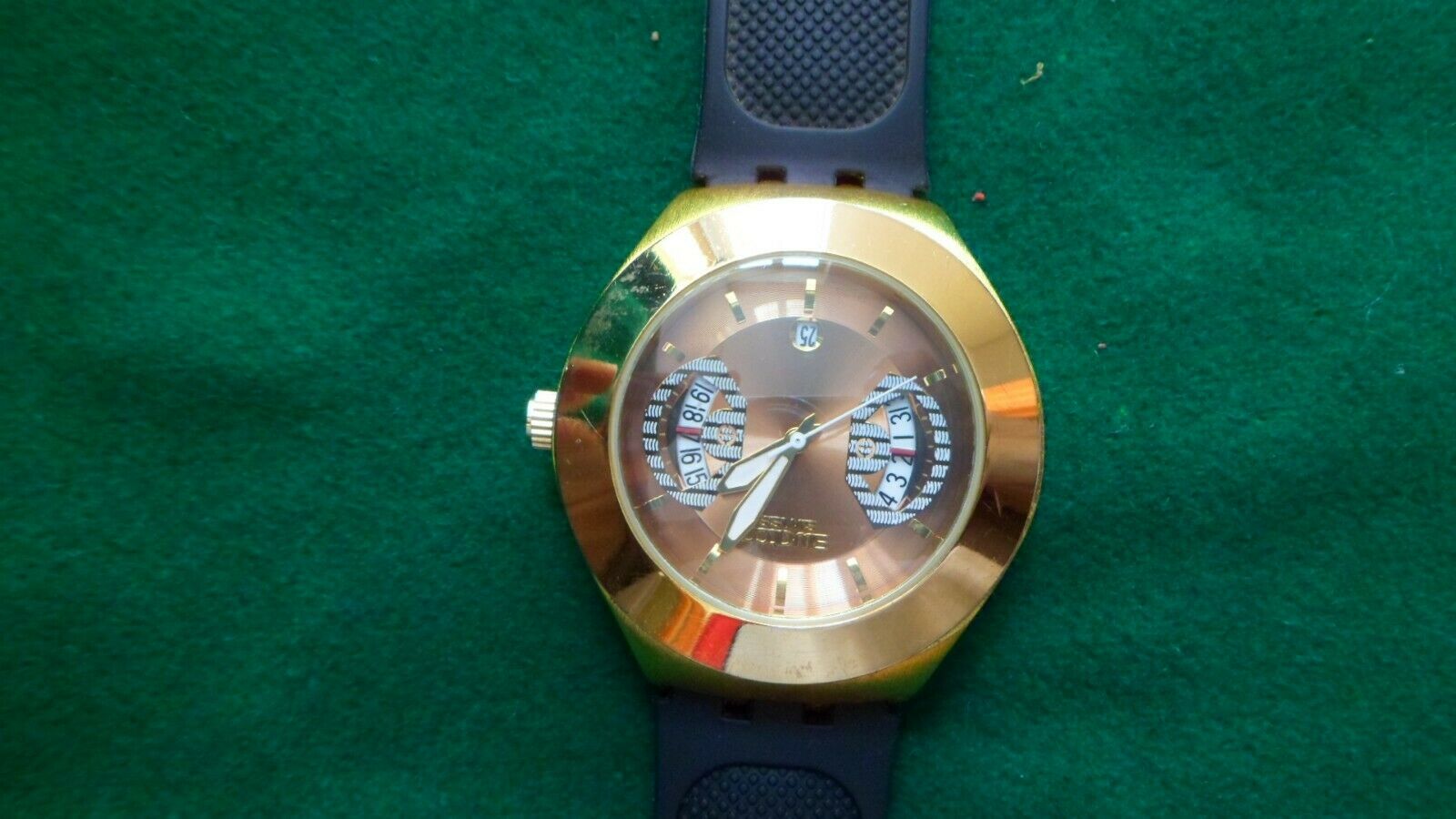 swatch irony patented water resistant four jewels