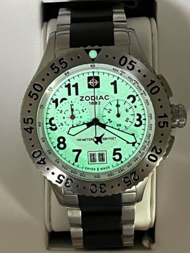 Mens ZODIAC Dragon Wing Watch. Diver. Pilot Z07403. Chronograph