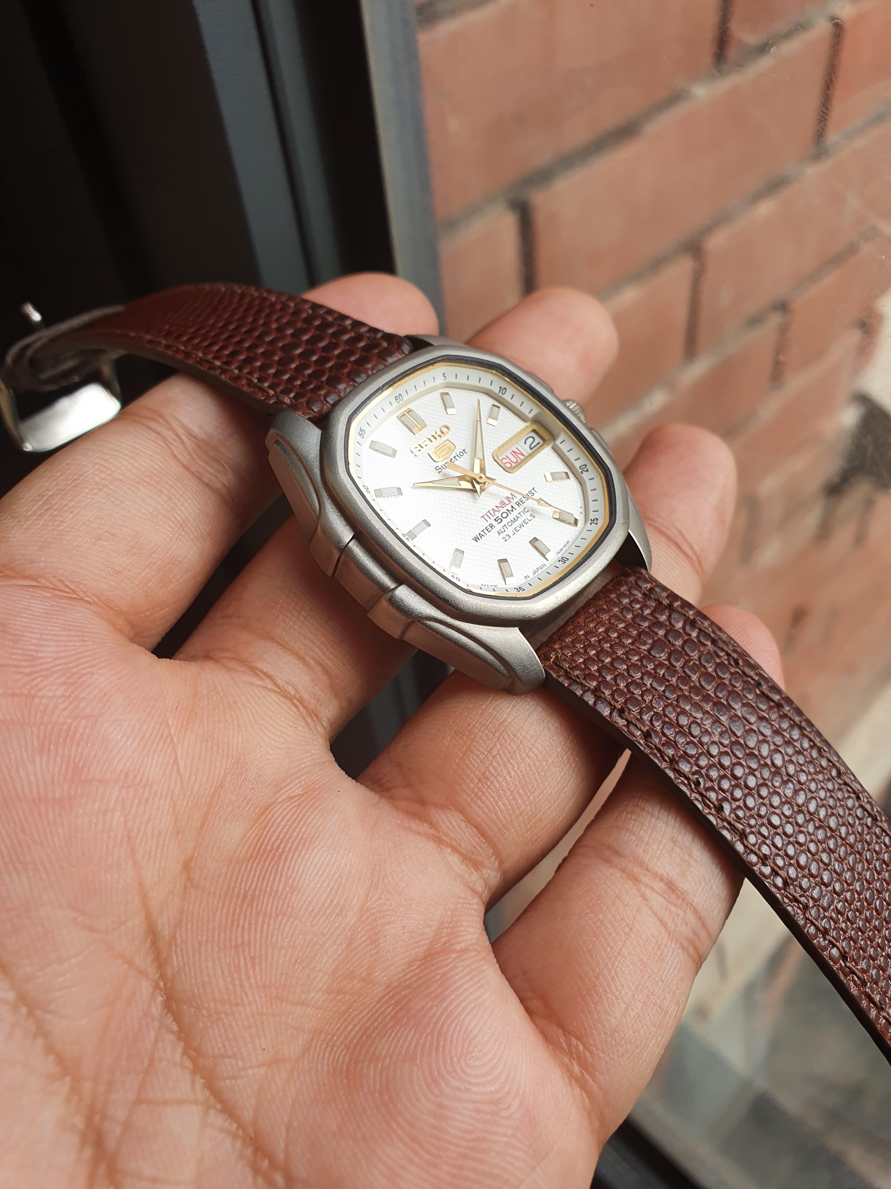 WTS] Seiko Superior 1998 SKZ095 Titanium Waffle White Sunburst