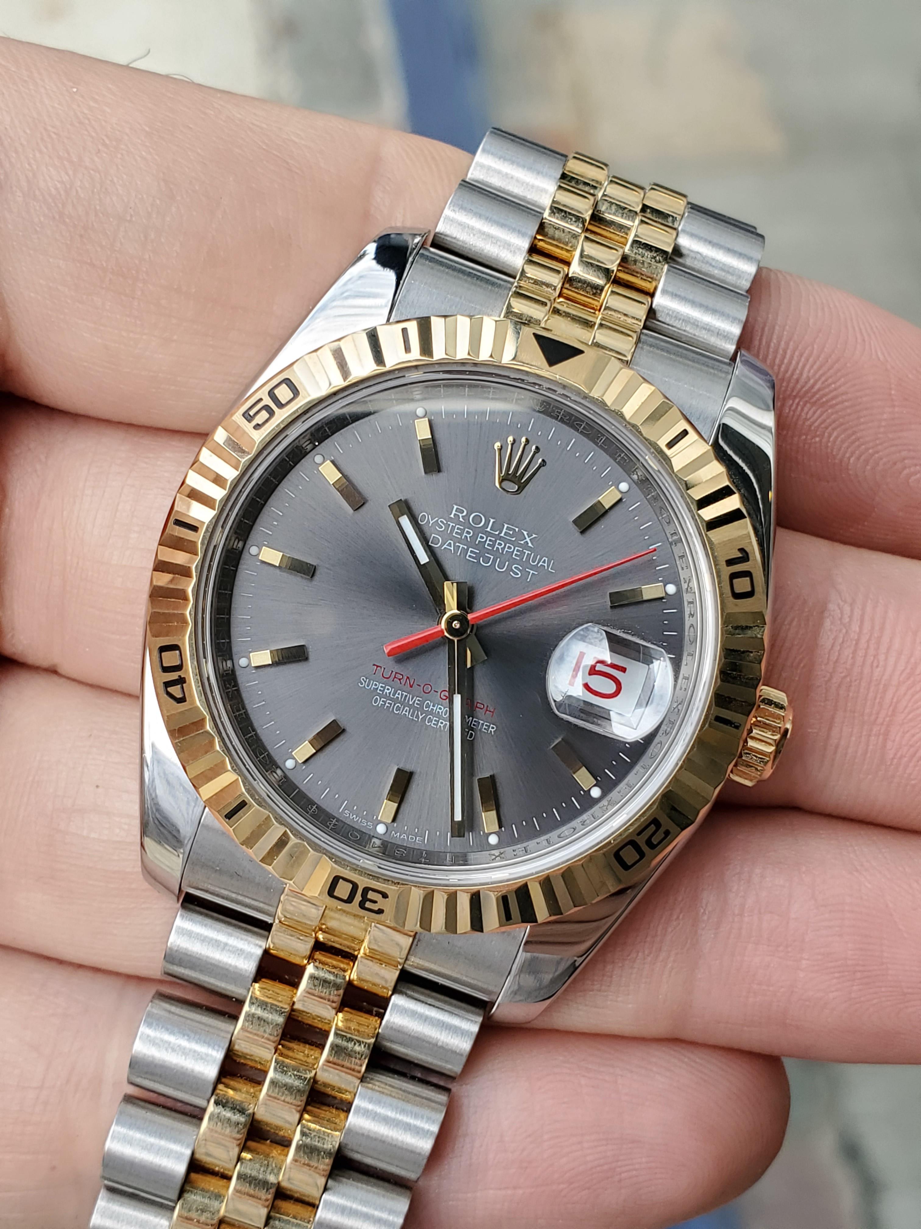 Rolex turn o outlet graph gold