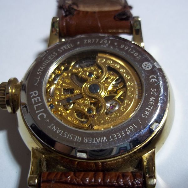 Relic ZR77241 by Fossil Menâ s Automatic Mechanical Skeleton 43mm Gold ...