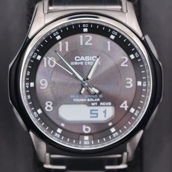 CASIO WAVE CEPTOR WVA-M630TDE-1AJF Titanium Solar Analog Digital Dial ...