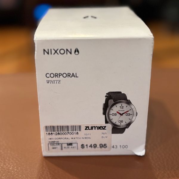 NIXON A243-100 Corporal Watch 48mm - SS Frame / White Face - NM IN BOX ...