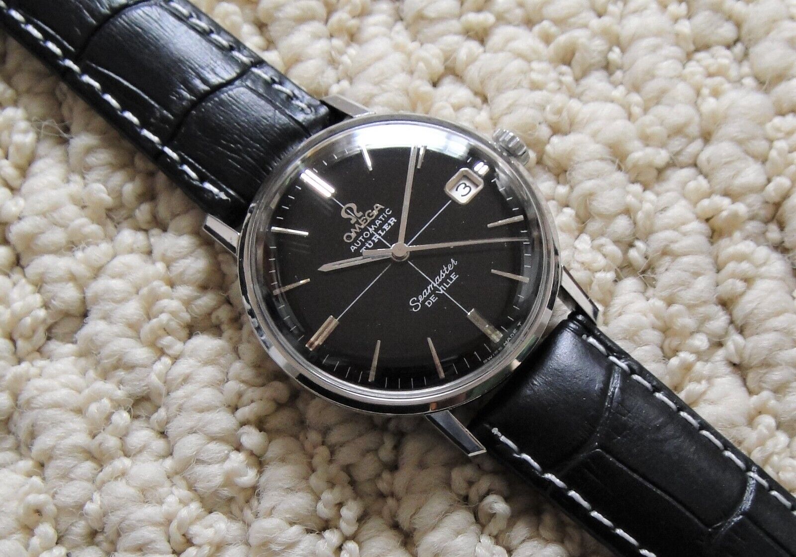 Omega seamaster shop deville black crosshair