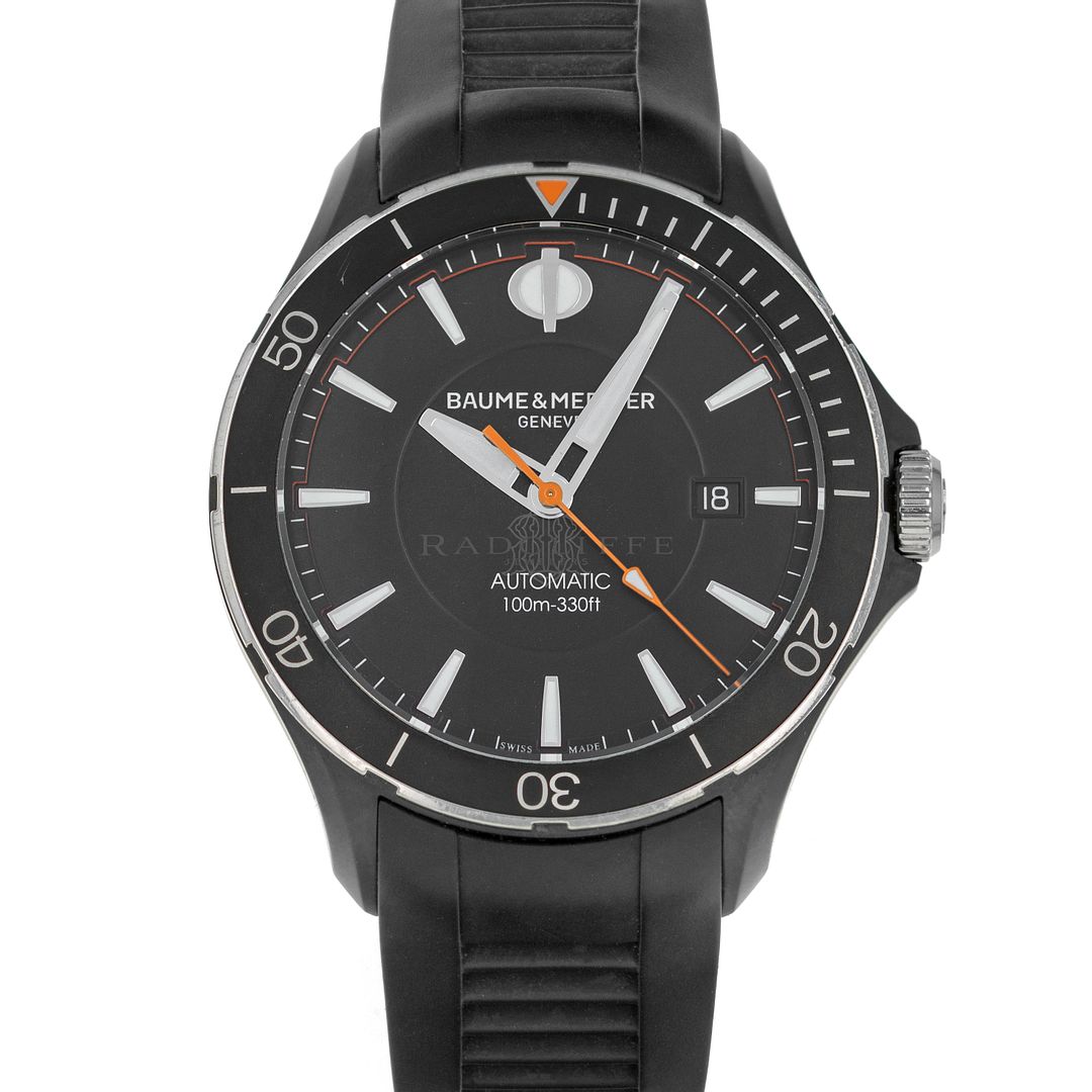 FS- Baume & Mercier 10339 Clifton Club Automatic 42mm Black Steel Dive  Watch With Box | WatchCharts