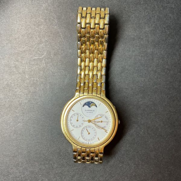 Montre Seiko Lassale Moon-Phase Vintage – Modèle CAK020J Premium 7F68-6059, Mouvement Quartz, Années 90, Neuf Avec étiquettes