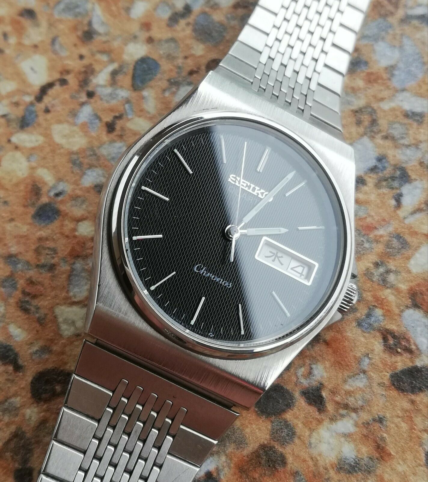 Vintage Seiko Chronos Quartz 8123 7090 OCTOBER 1985 JDM Kanji