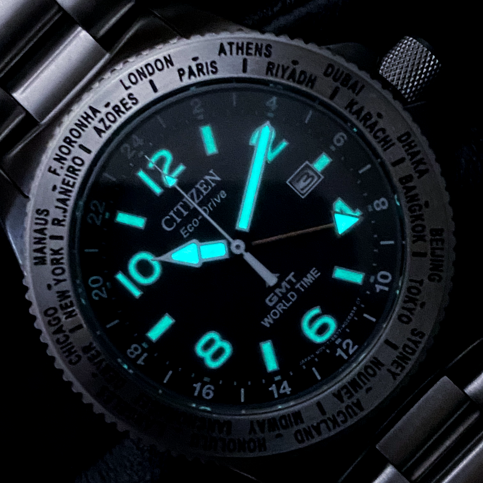 NEAR MINT* CITIZEN PROMASTER GMT B877-R011618 GN-4-S SOLAR ECO 