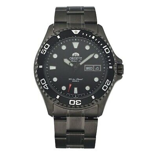 Orient Ray Raven II AA02003B Black PVD Steel 40mm Automatic Diver Men's ...