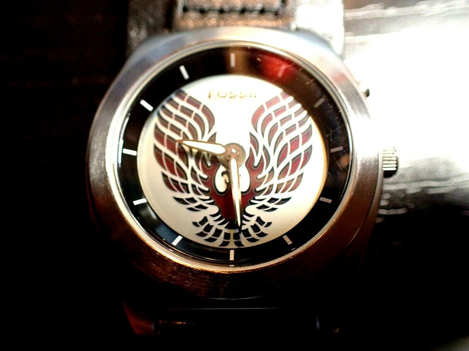 FOSSIL 腕時計 Fossil JR-8529 Big Tic Firebird Phoenix Mens Watch Black
