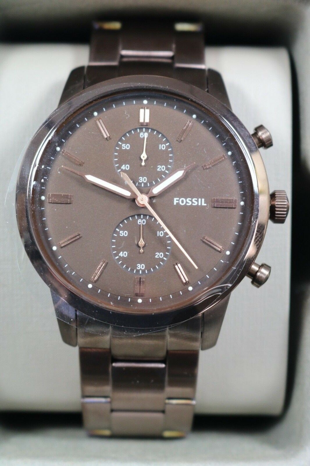 Fossil Townsman Chronograph Brown Dial Men s Watch In Box FS5347