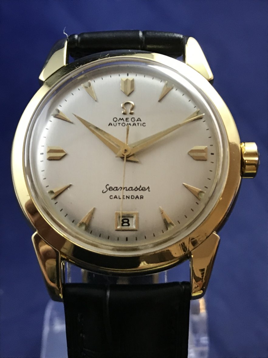 FS 1952 Omega Seamaster Calendar Automatic 18k Gold Watch Ref