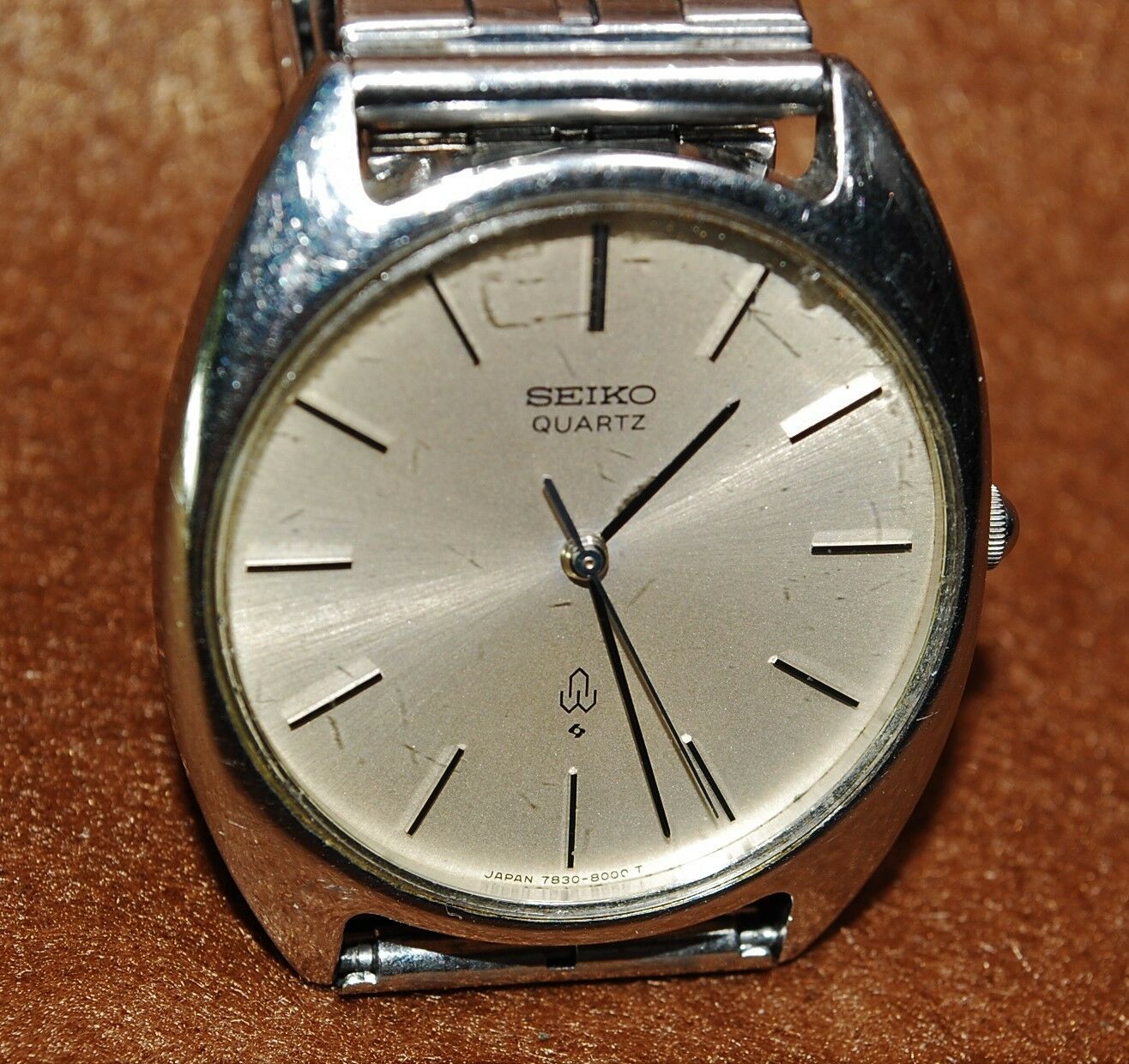SEIKO QUARTZ Men's Watch 7830-8000 Working Silver from Japan 006 