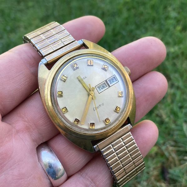 Vintage Mens 1970s Timex Electric Wrist Watch RUNS GREAT NEW BATTERY ...