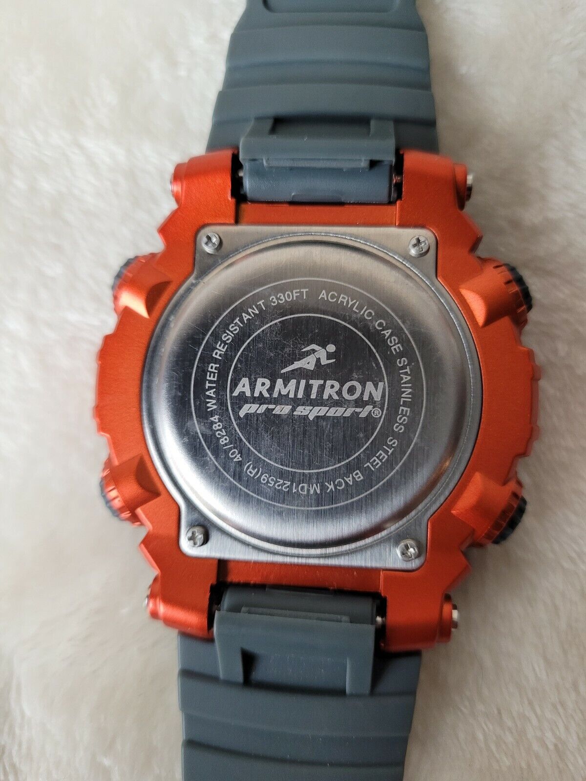 Armitron Pro Sport 40 8284 Mens Digital WR 100M Gray and Orange