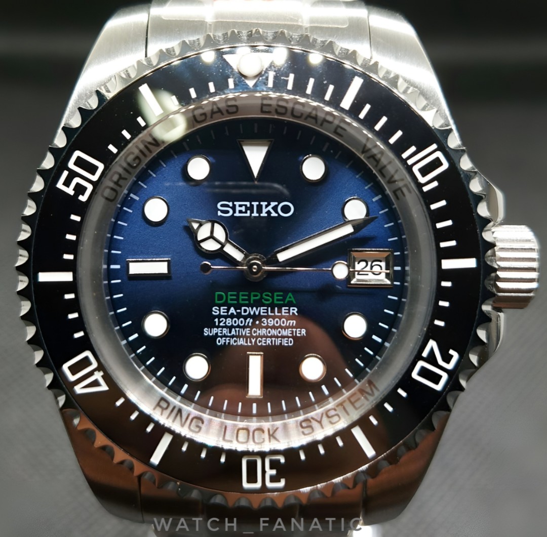 SEIKO [DEEPSEA SEA-DWELLER WATCH BLUE MOD] 44MM, JAPANESE NH35 MOVEMENT,  AUTOMATIC WATCH, DIVER WATCH | WatchCharts Marketplace